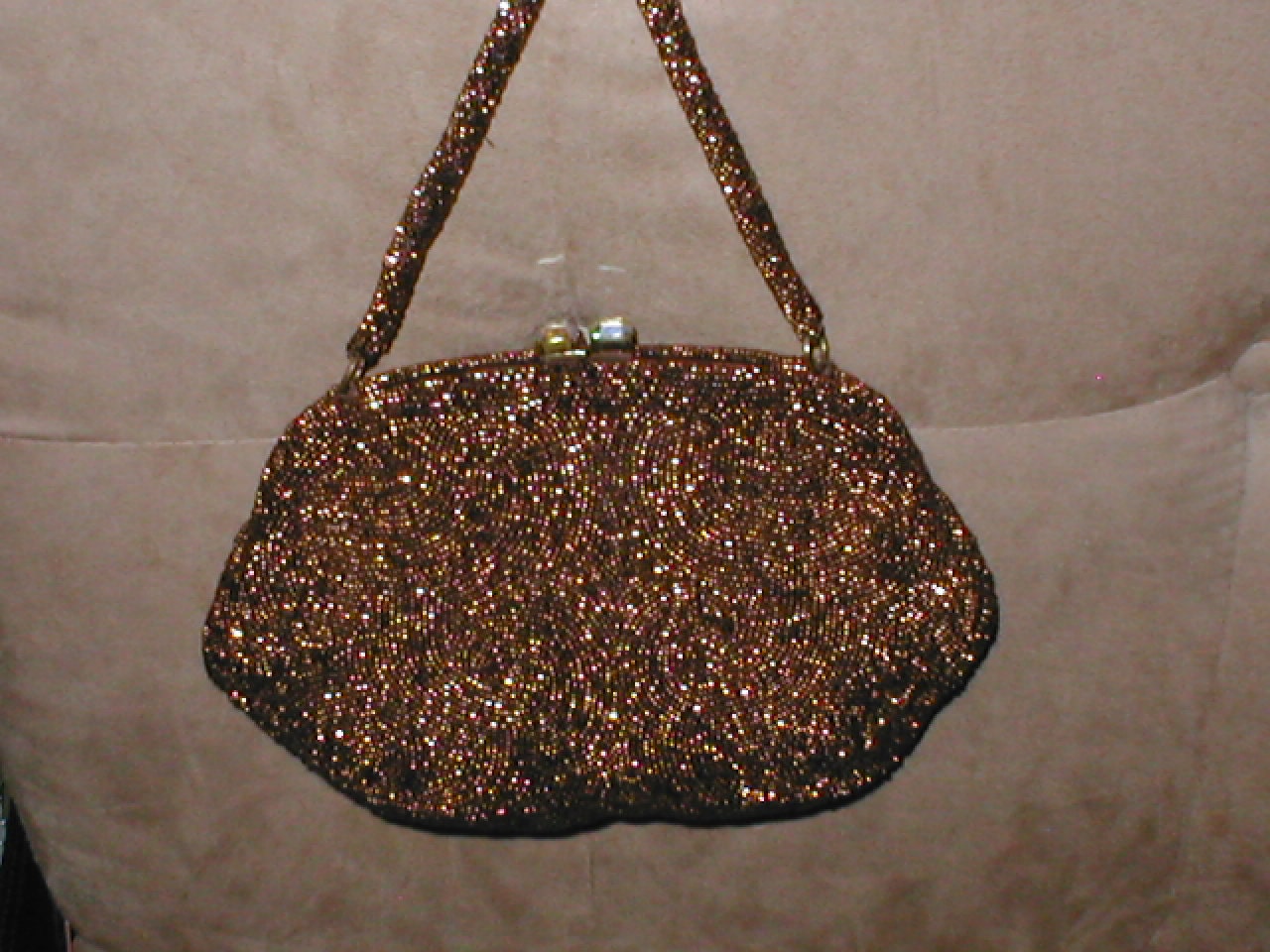 bronze evening purse
