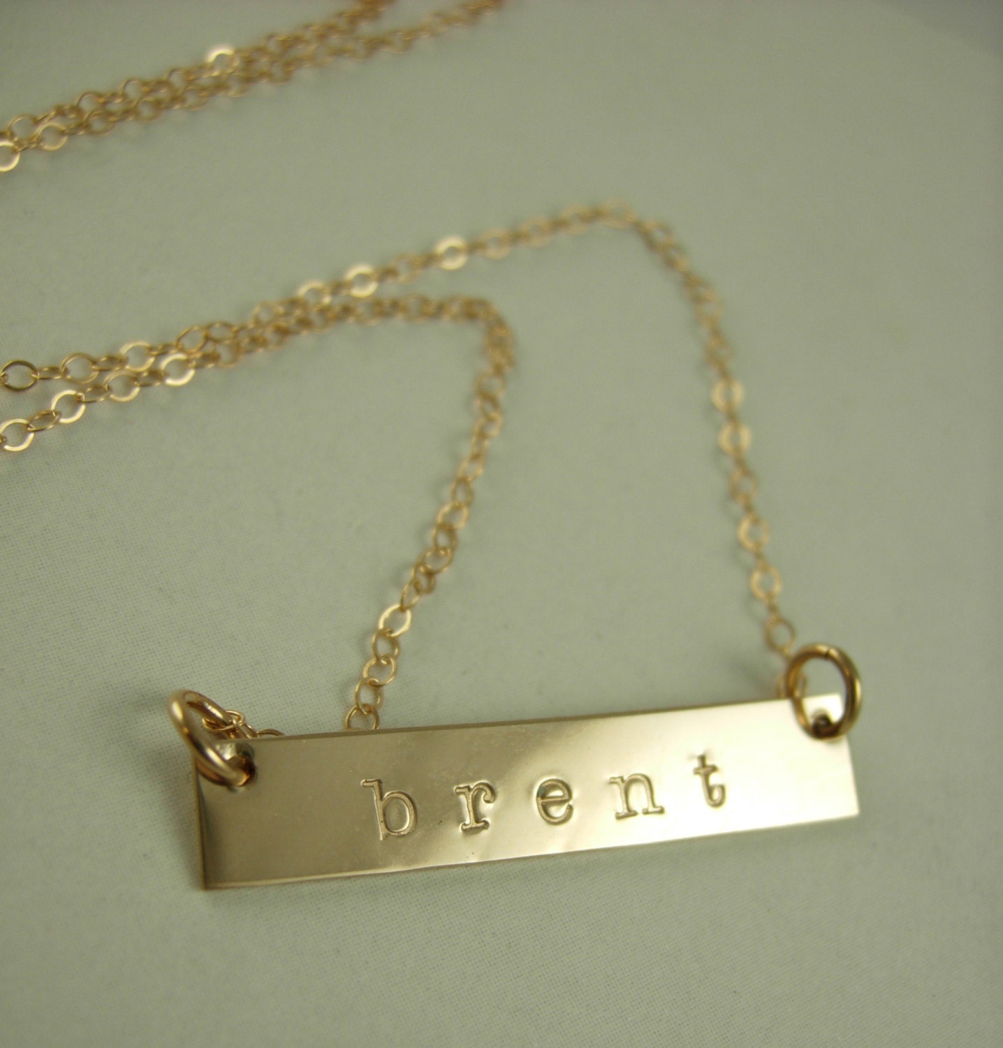Gold Name Plate Necklace Gold Bar by jamesmichellejewelry on Etsy