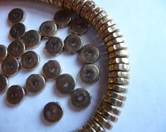 Bead, Solid Brass, 6mm, Rough, Rondelle, Good Heft, Pkg Of 16