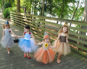 Wizard of Oz Dorothy - Tin Man - Lion - Scarecrow Inspired tutu dress costume for baby or toddler or children Halloween Costume