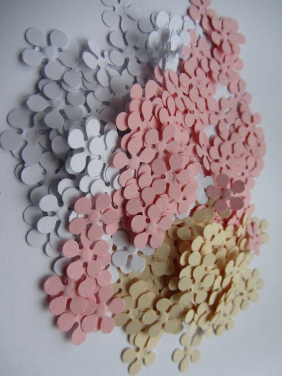 Paper flowers, 200 small paper flowers, small die cuts, paper flower