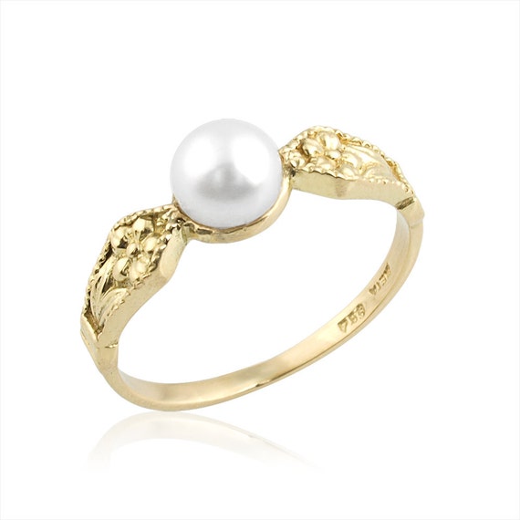Vintage Russian Inspired Art Deco Pearl ring Pearl Engagement