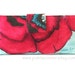 Ready to ship - Handmade women's wallet clutch Big red poppy flower on aqua background - ID clear pocket
