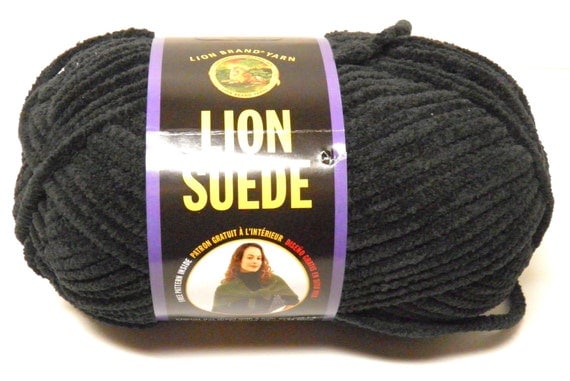 Lion Brand Suede Yarn Skein Suede Ebony Yarn Bulky Weight Rare