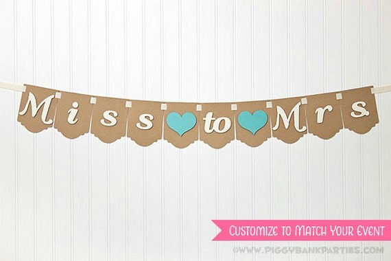 Miss to Mrs Banner : Rustic Bridal Shower Sign // Shabby Chic Wedding Banner // Wedding Sign // Wedding Decoration // CUSTOMIZE Your BANNER Il_570xn