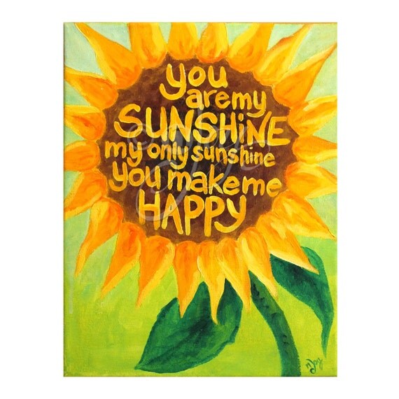 YOU Are My SUNSHINE No.4 Sunflower Wall Art for Girls by nJoyArt