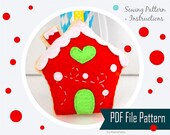 Ginger Bread House Christmas House Sewing pattern - PDF ePATTERN , Christmas Ornament Instant Download A909 Il_170x135