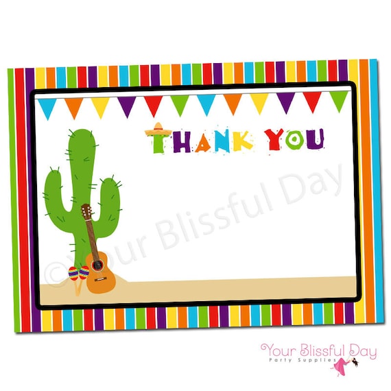 PRINTABLE Fiesta Thank You Cards Il_570xn
