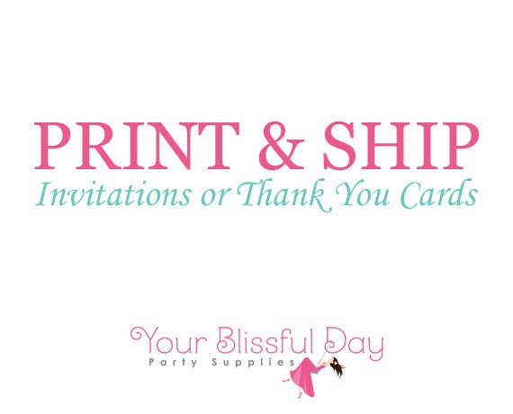 PRINT & SHIP Invitations/Thank You Cards (Any theme in our shop) Il_570xn