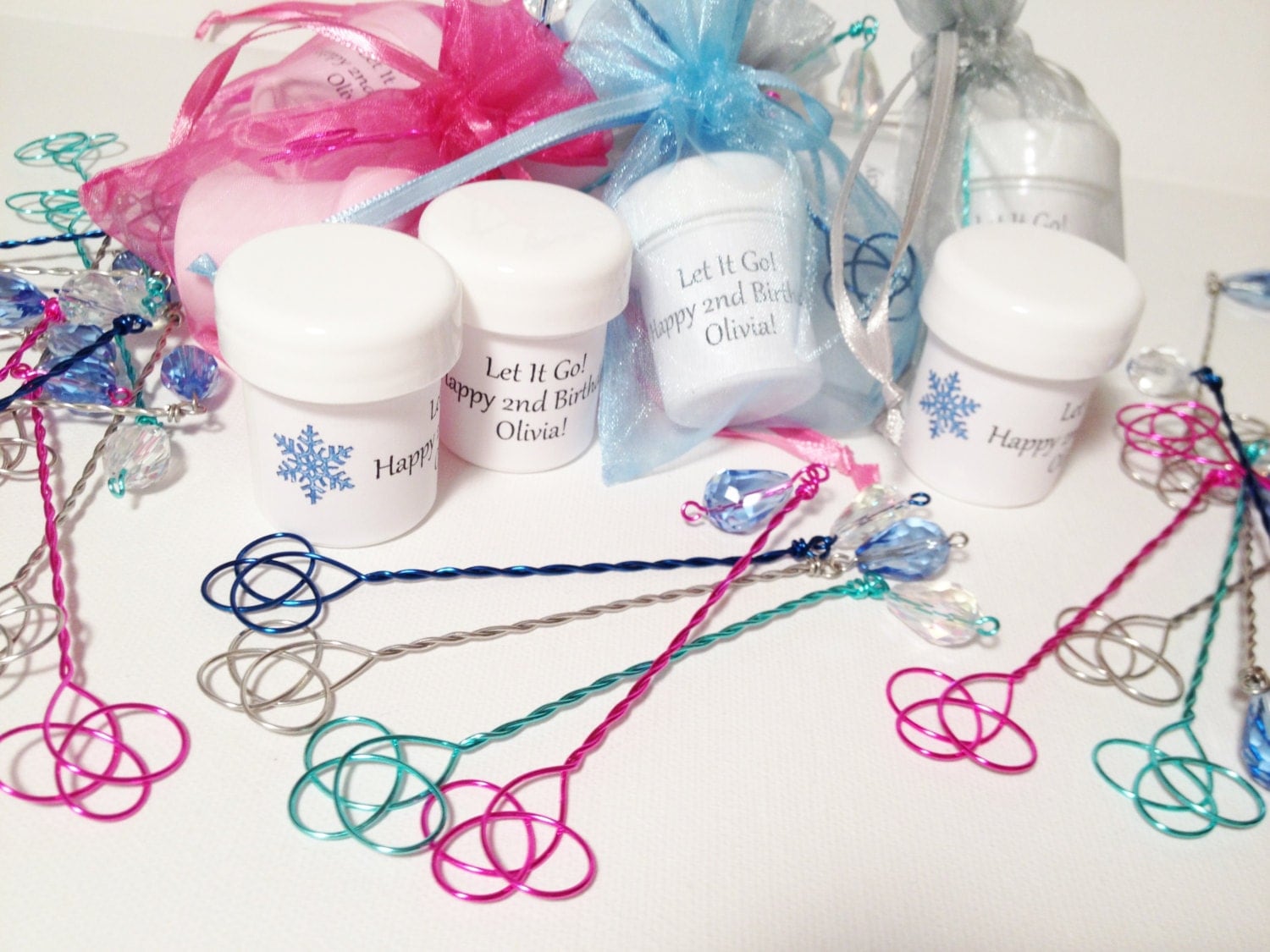 10 Party Favor Bubble Wands Custom Colors to Match Any Theme