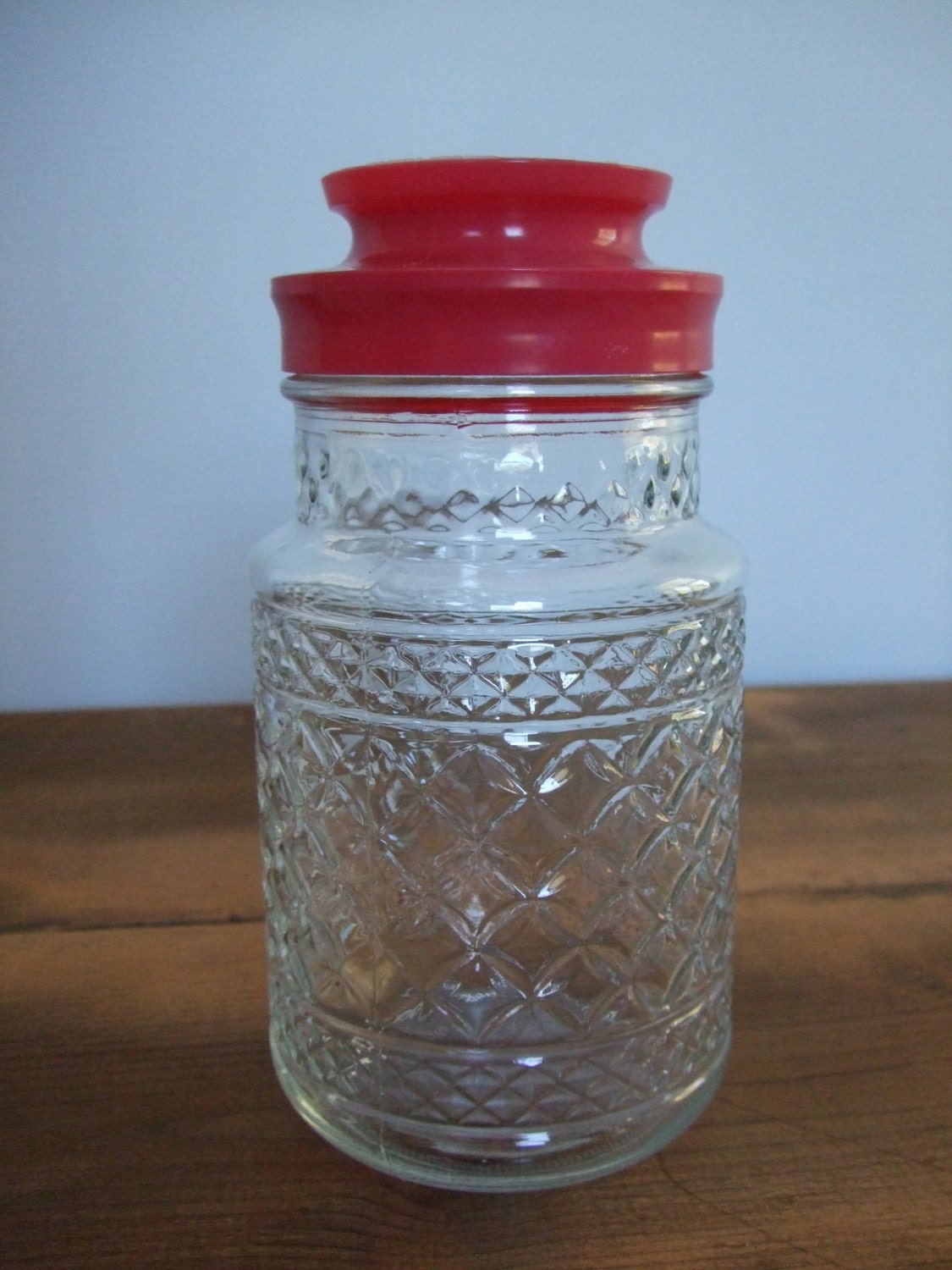 Vintage Anchor Hocking Quilted Glass Jar