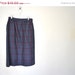 55% OFF SALE 1980s Plaid Skirt - Wool Fall Skirt - Medium Women's Skirt - Houndstooth Navy Blue
