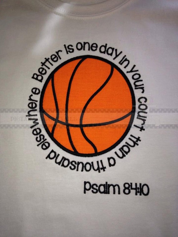 Items similar to Childs embroidered Basketball shirt with Psalm verse