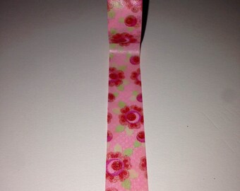 Red Poppies on pink Washi Tape, 1.5 cm x 8 mm Roll