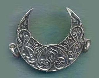 Large Ornate Crescent Moon Jewelry Finding Component 925 CELE2011