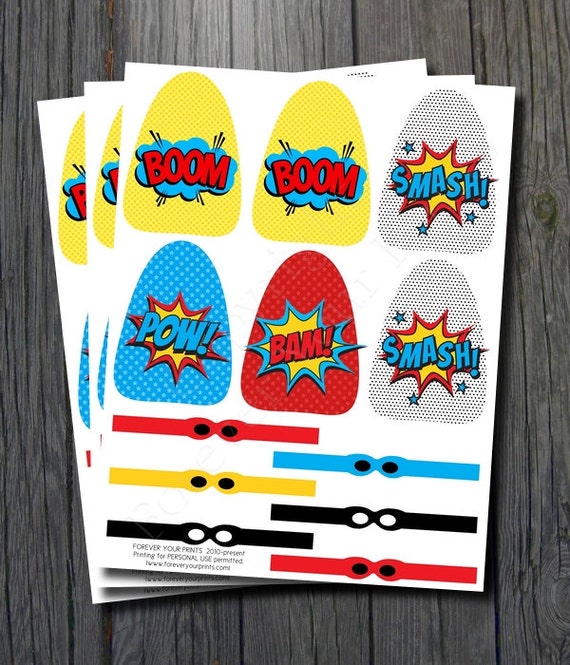 Superhero Lollipop Printable Party Favors - 8 DESIGNS - INSTANT DOWNLOAD Il_570xn