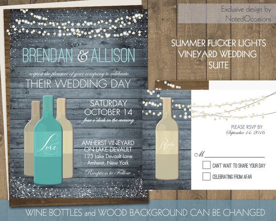Wedding invitations for a winery wedding