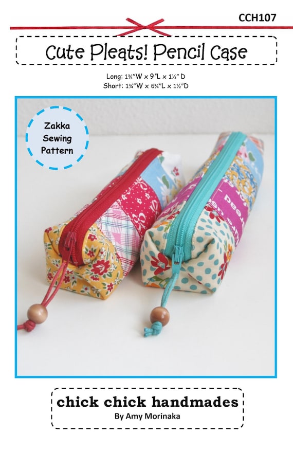 PDF Cute Pleats Pencil Case Sewing Pattern Zakka