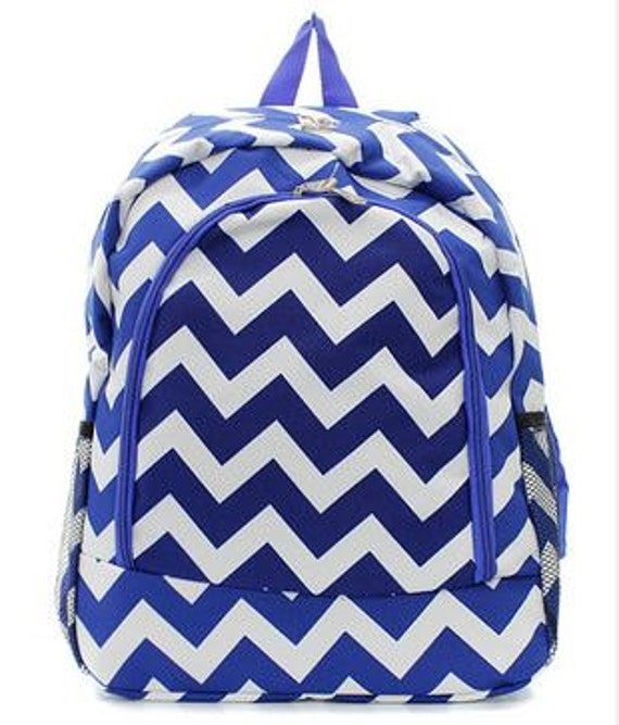 Personalized Girls CHEVRON Backpack Royal Blue CHEVRON