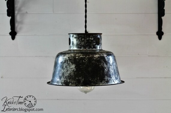 Antique Milk Can Strainer Hanging Pendant Light - Farmhouse Industrial Style Lighting