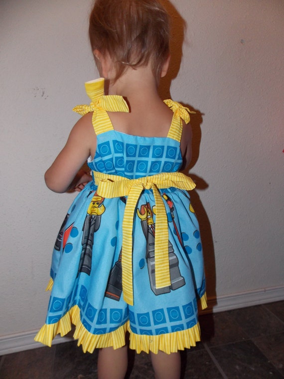 Custom Made to Order Toddler LeGo Dress by SweetHeartClothing