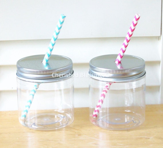 Plastic Mason Jars Mason Jar Straw Lids 10 by CherishedBlessings