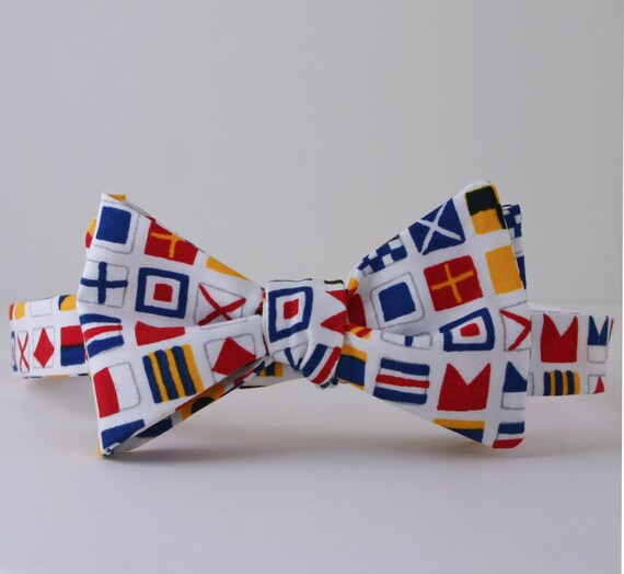 Items similar to Nautical Flags Bow Tie on Etsy