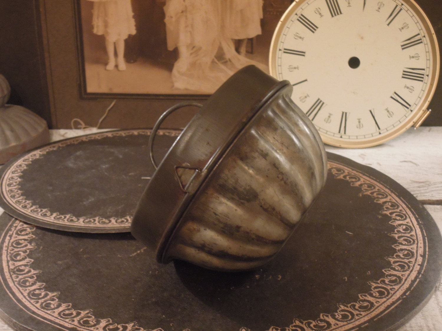 Vintage / Antique Metal Ice Cream Tin Mold by AloofNewfWhimsy