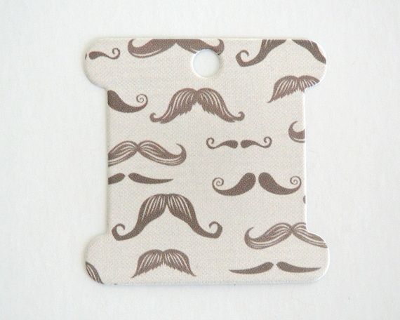 Moustache Embroidery Thread Cards, Thread Holders / Set of 10