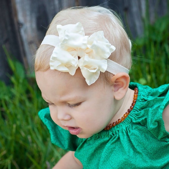 Baby headband Double Layer Ruffle Ribbon Baby Headband Bow