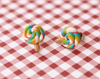 Fun Food Earrings... Bright Colored Lollipops