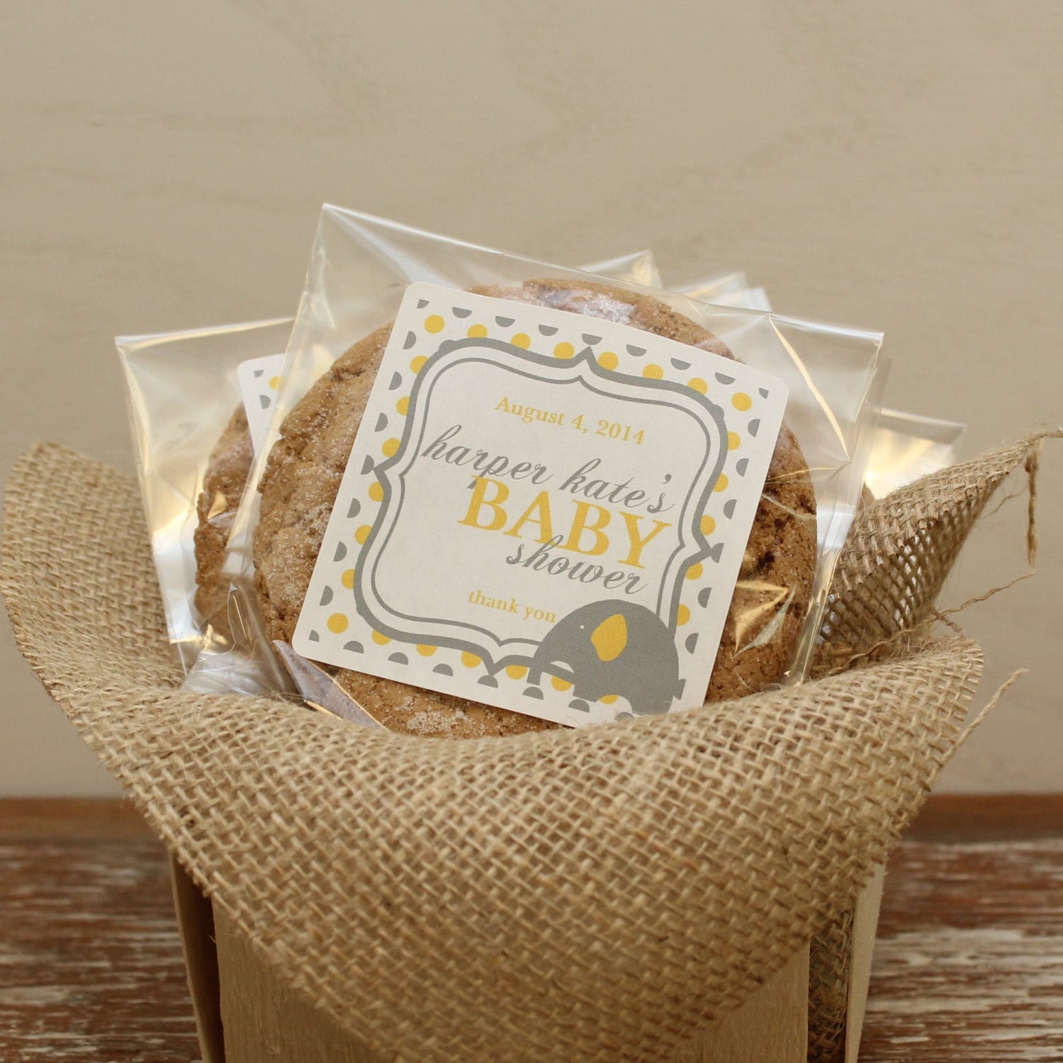 24 Personalized Cellophane Cookie Bags Candy Bags by thefavorbox