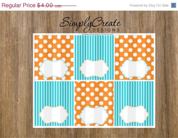 Goldfish Food Labels Printable BLANK Food Labels 8.5x11 Jpeg DIGITAL File Il_570xn