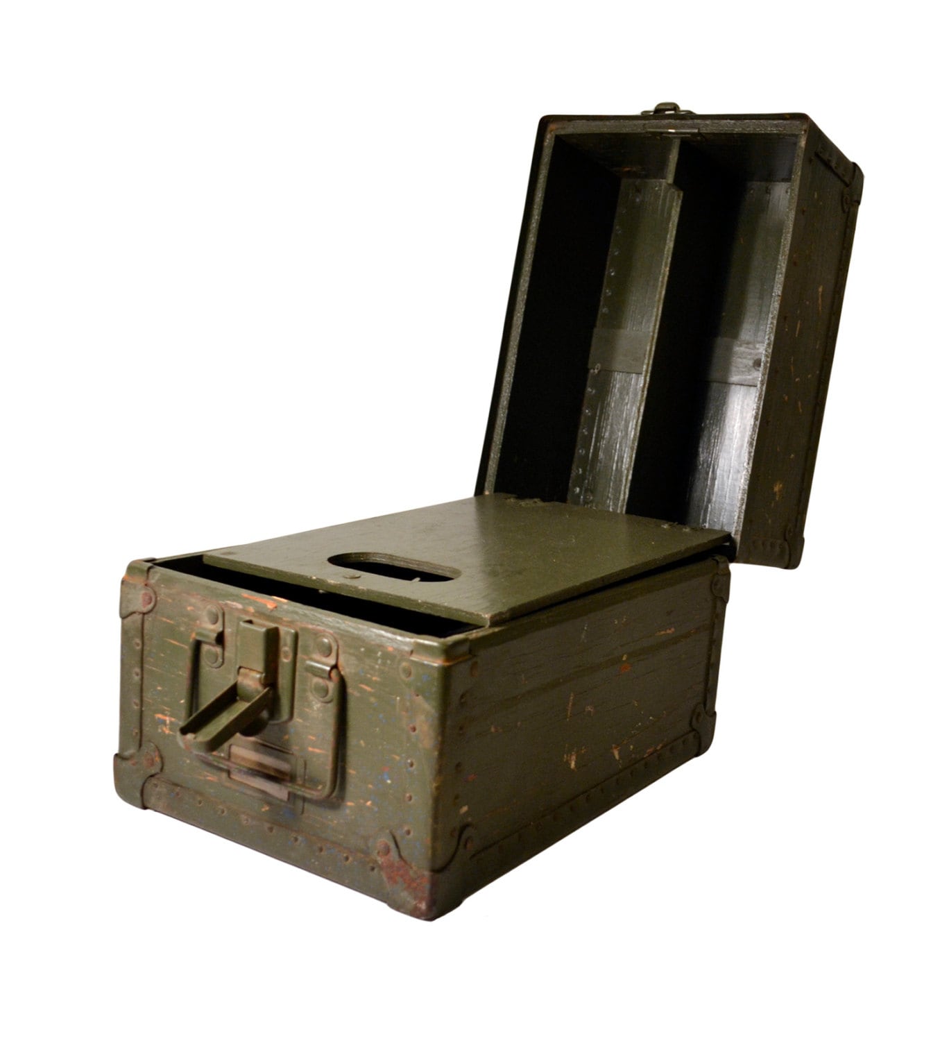 Vintage Military Storage Box Wooden Military Case US NAVY