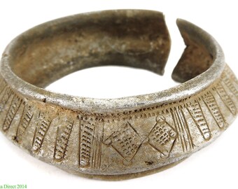 Items similar to Etched Mali Tuareg Brass Tube Dangle Earrings w/ Brass ...