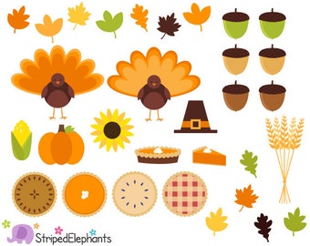 Thanksgiving Clipart, Thanksgiving Digital Clip Art - Instant Download - Commercial Use