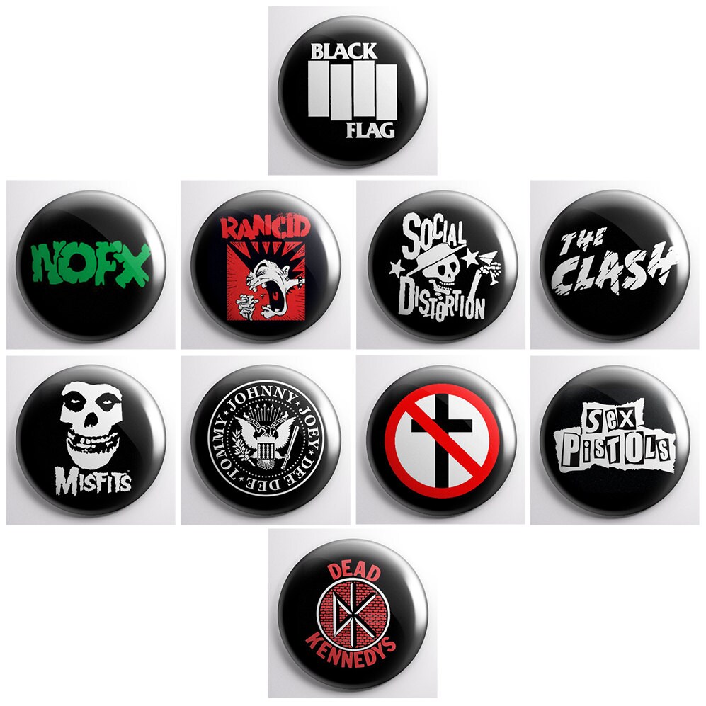 Funny Buttons And Stuff Punk Bands A Pinback Button Set