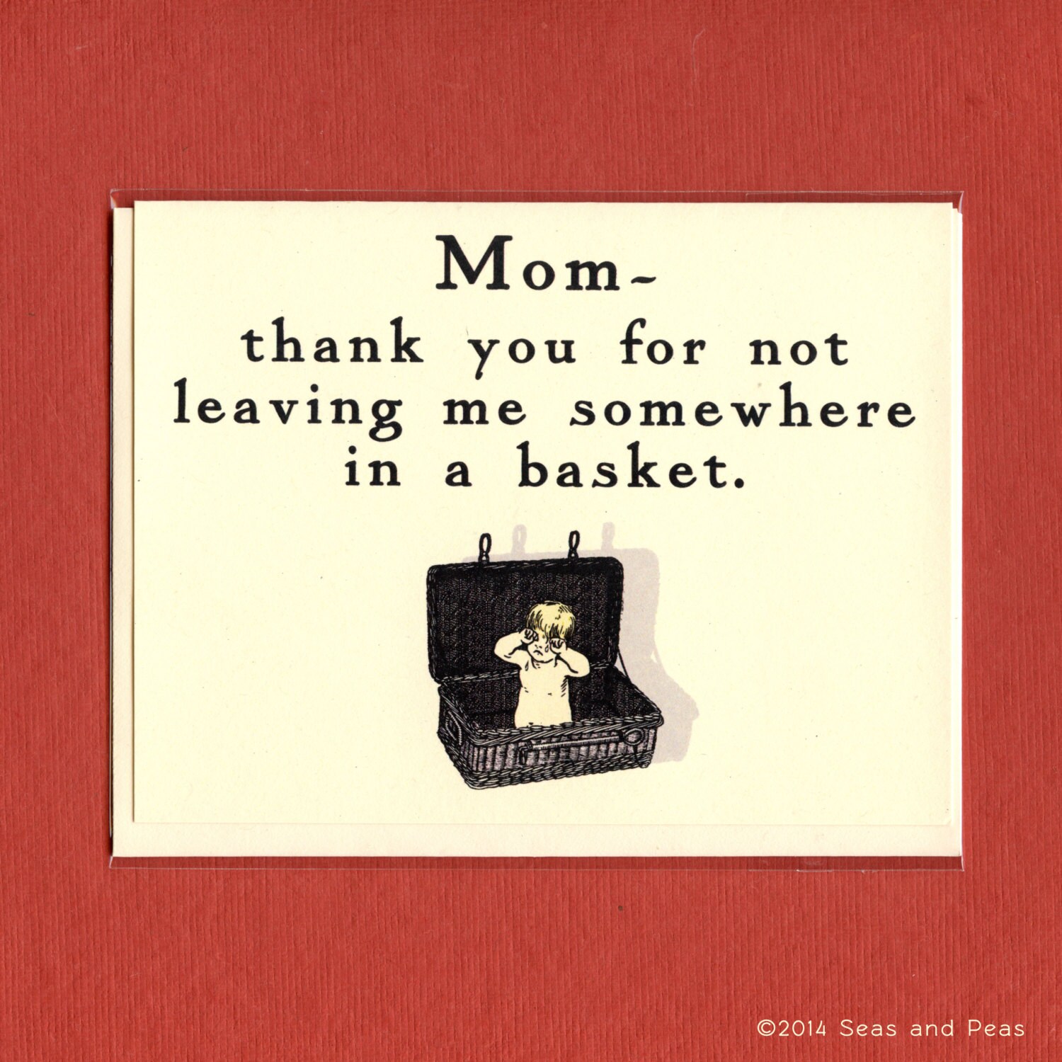 IN A BASKET Funny Card for Mom Funny Thank You Funny
