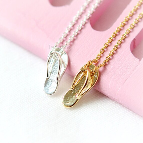 Flip Flop Necklace  choose your coloe gold and silver by laonato