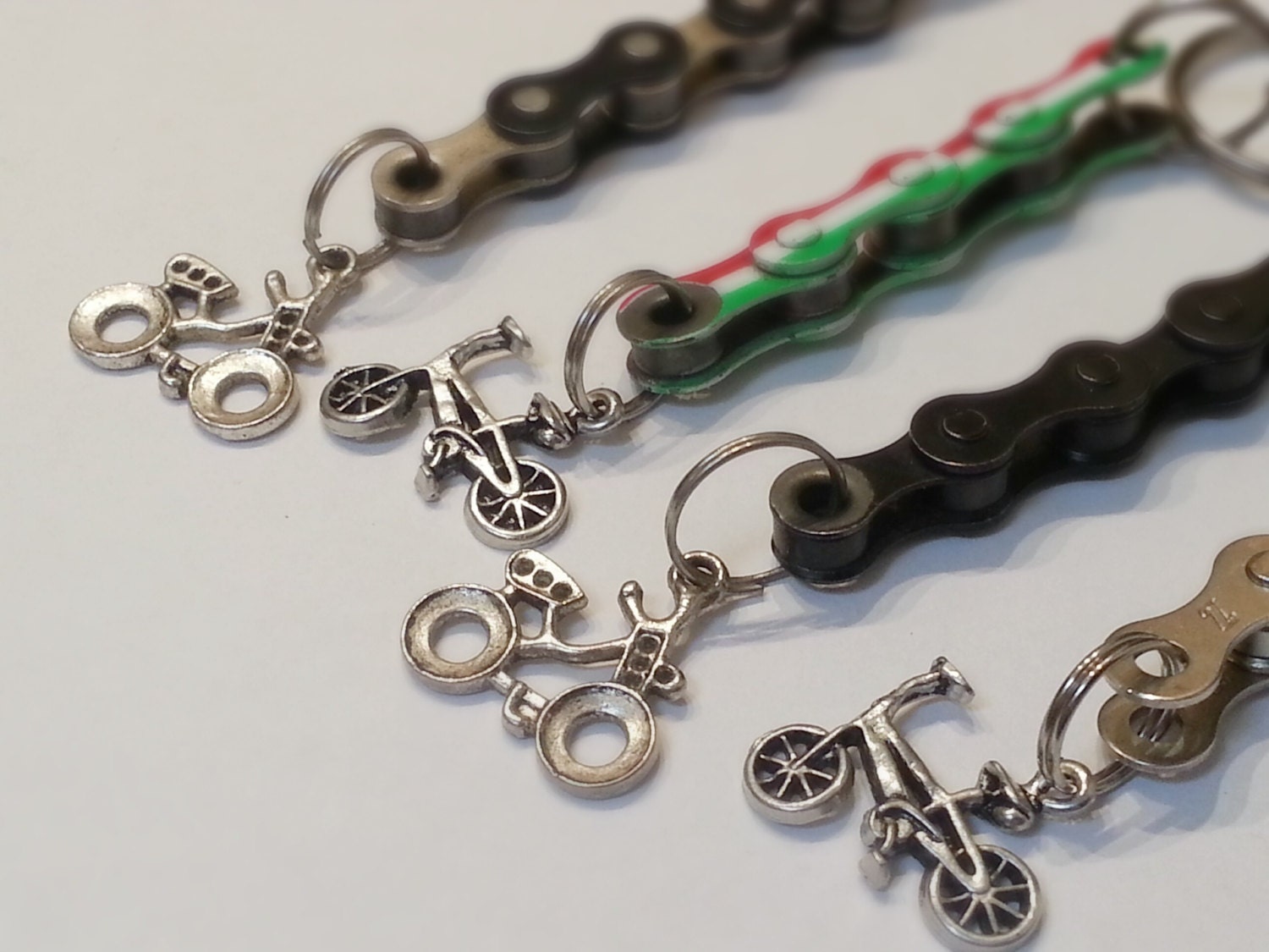 Bike Chain Keychain with BMX Bike Cycling Bicycle Charm