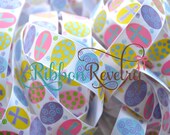 Glitter Easter crosses on Easter Eggs on white 7/8" grosgrain ribbon Il_170x135