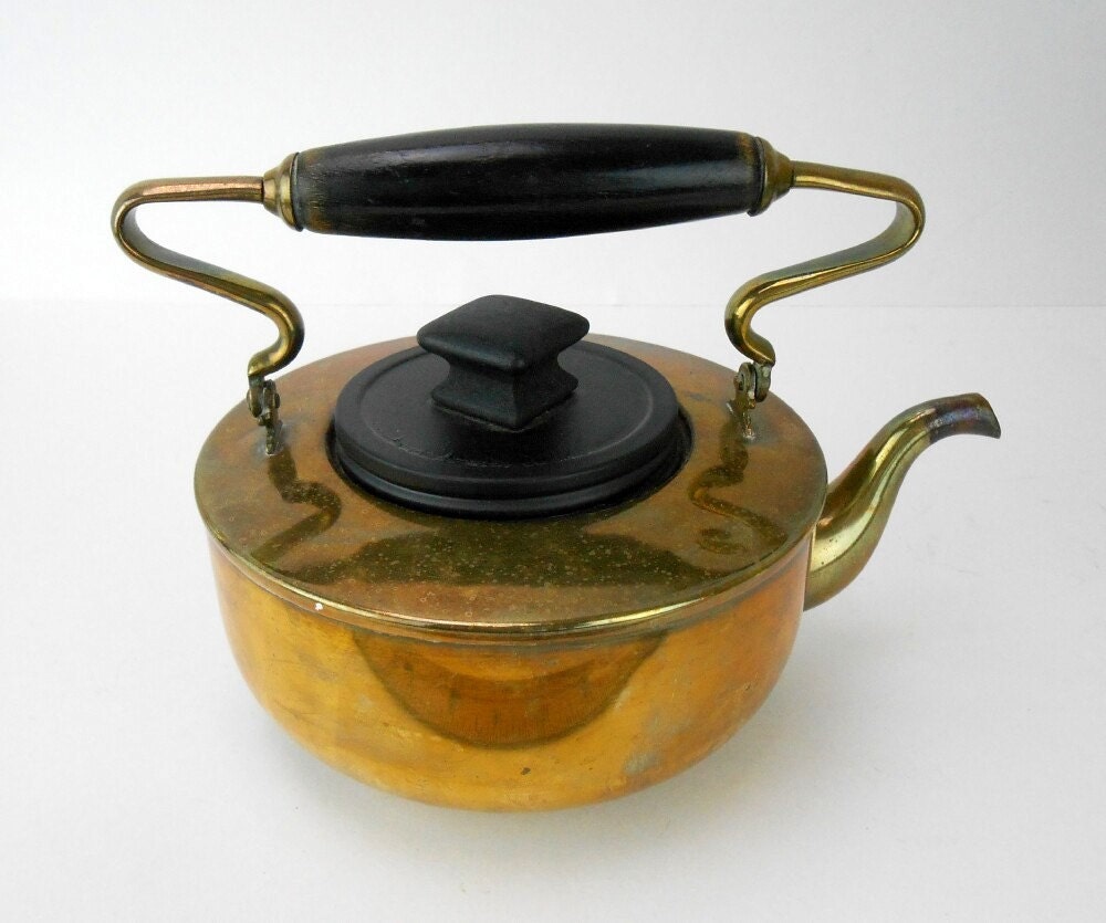 Vintage s. sternau co brass tea kettle ANTIQUE brass teapot