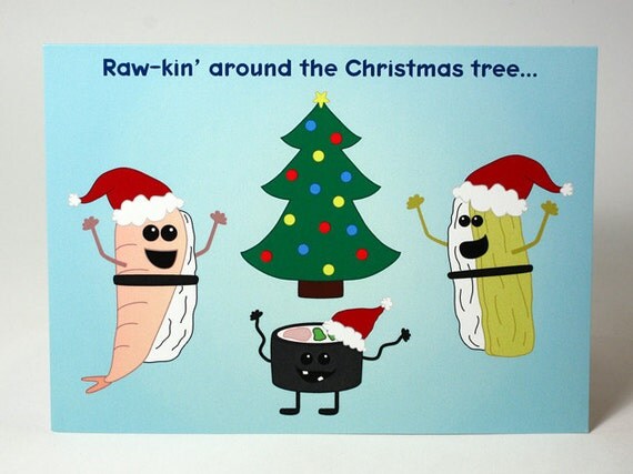 funny christmas card sushi christmas card rawkin funny christmas card sushi christmas card rawkin