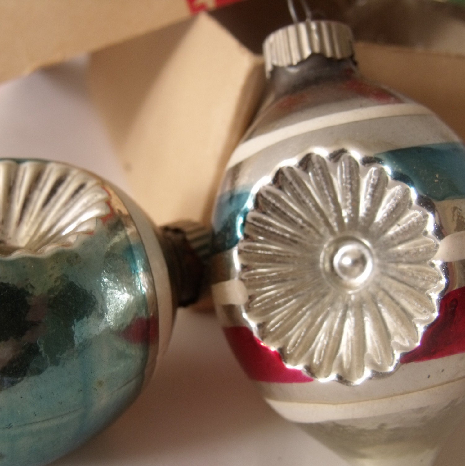 1960s christmas glass ornaments set with box by 1960s christmas glass ornaments set with box by