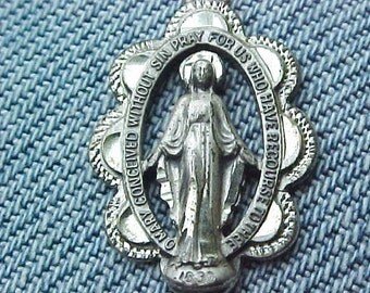 Sterling Silver CREED Miraculous Cutout Medal on 18" sterling silver rolo chain