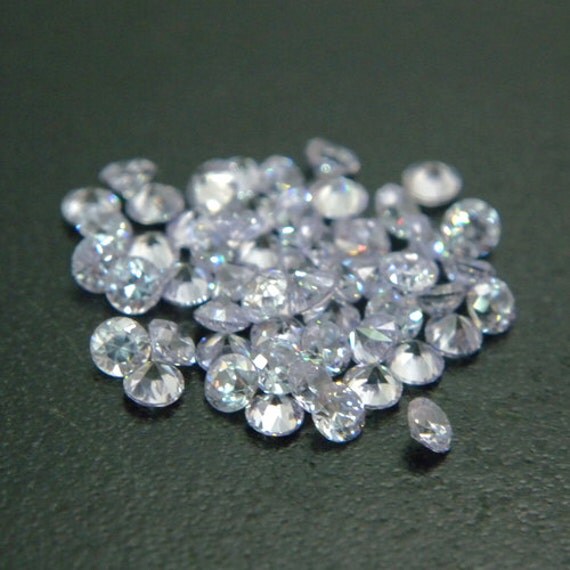 3mm Round CZ Lavender Cubic Zirconia Loose Stones by betajewelry
