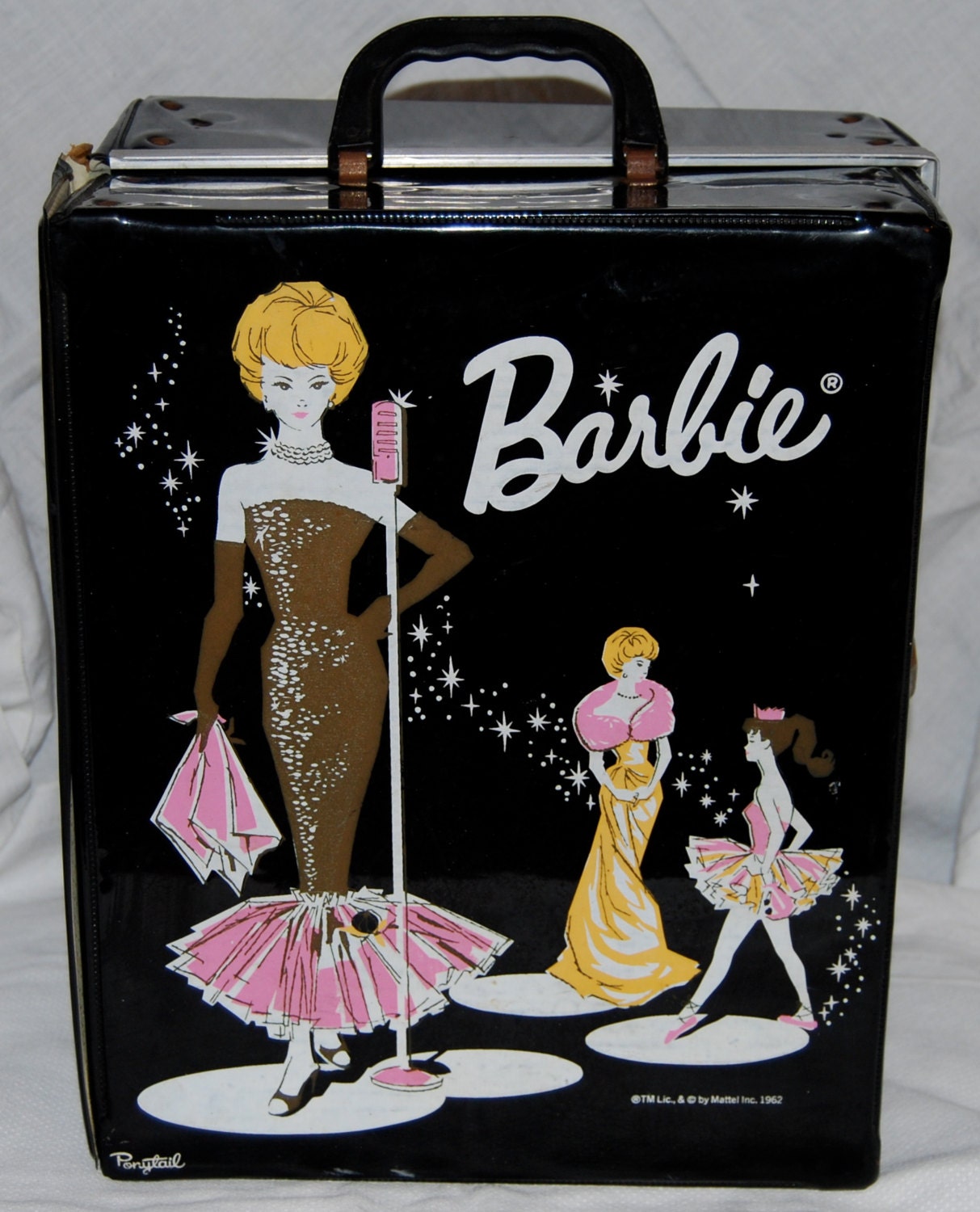Vintage BARBIE Doll Black Carrying Case. Made in 1962 by
