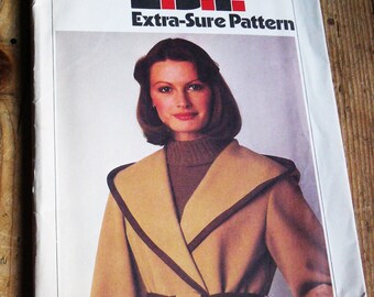 Classic 1977 Simplicity Pattern 8150 Wrap Coat Sz 10-12-14 Uncut Factory Folded Bust 32.5 - 36