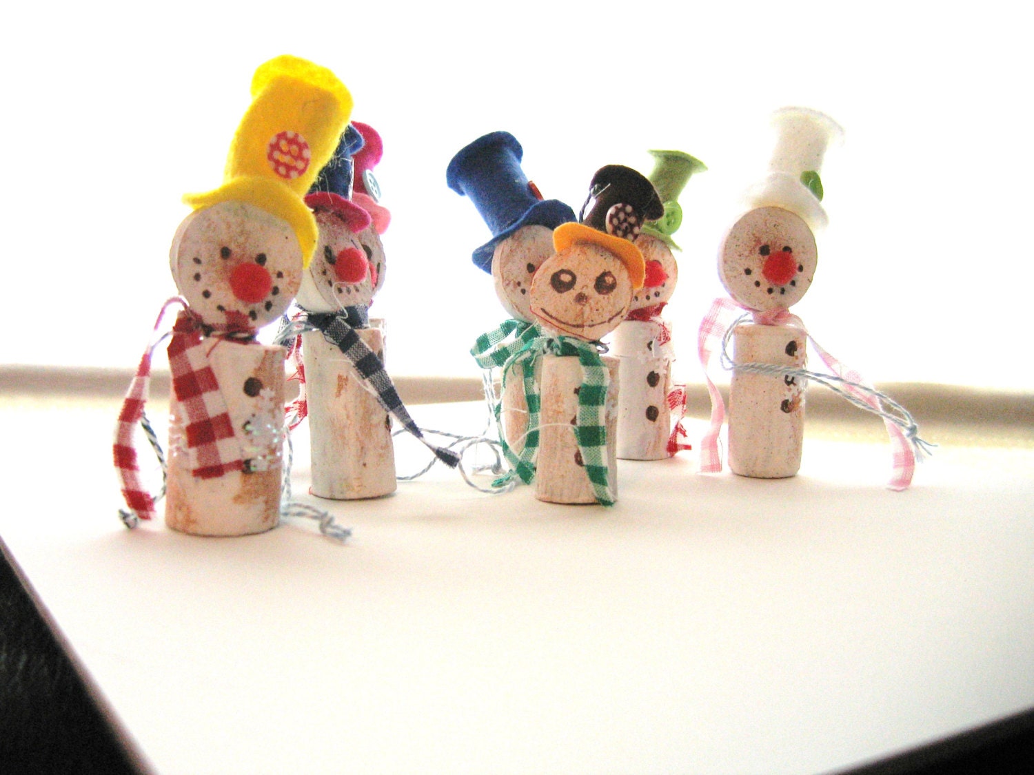 SALE set of 6 snowmen Christmas decoration holiday decor