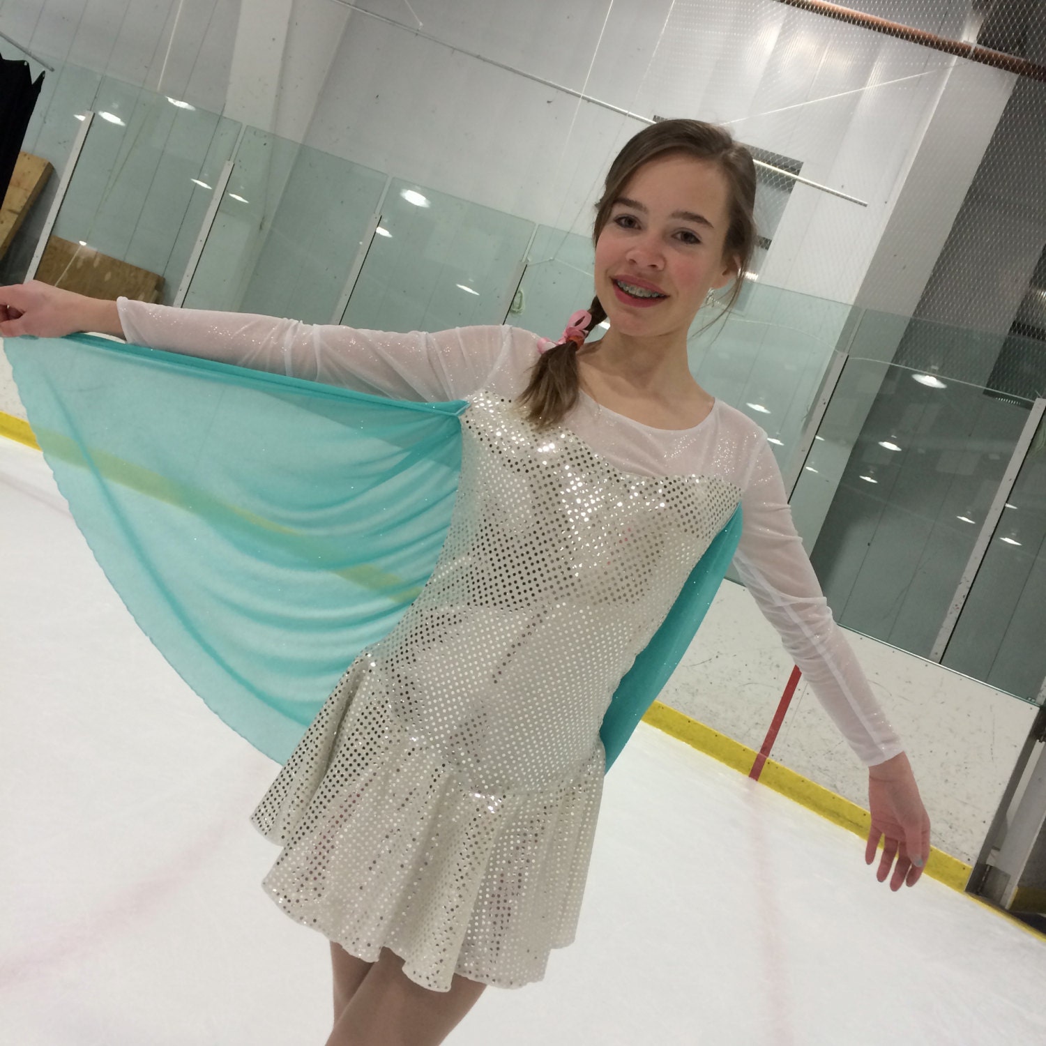 Elsa Frozen figure skating dress